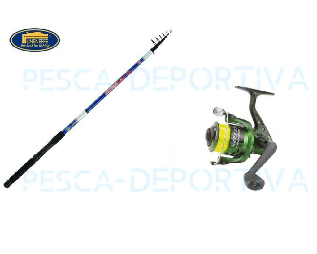 Combo Económico Caña Lineaeffe Drago, Carrete Eazy 300 y Nylon