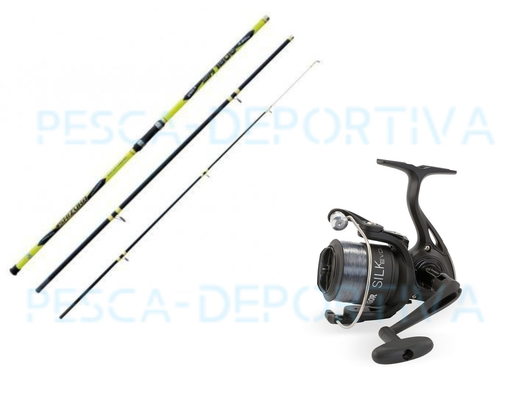 Combo Surfcasting Caña Shizuka Carrete Prime Vigor y Nylon